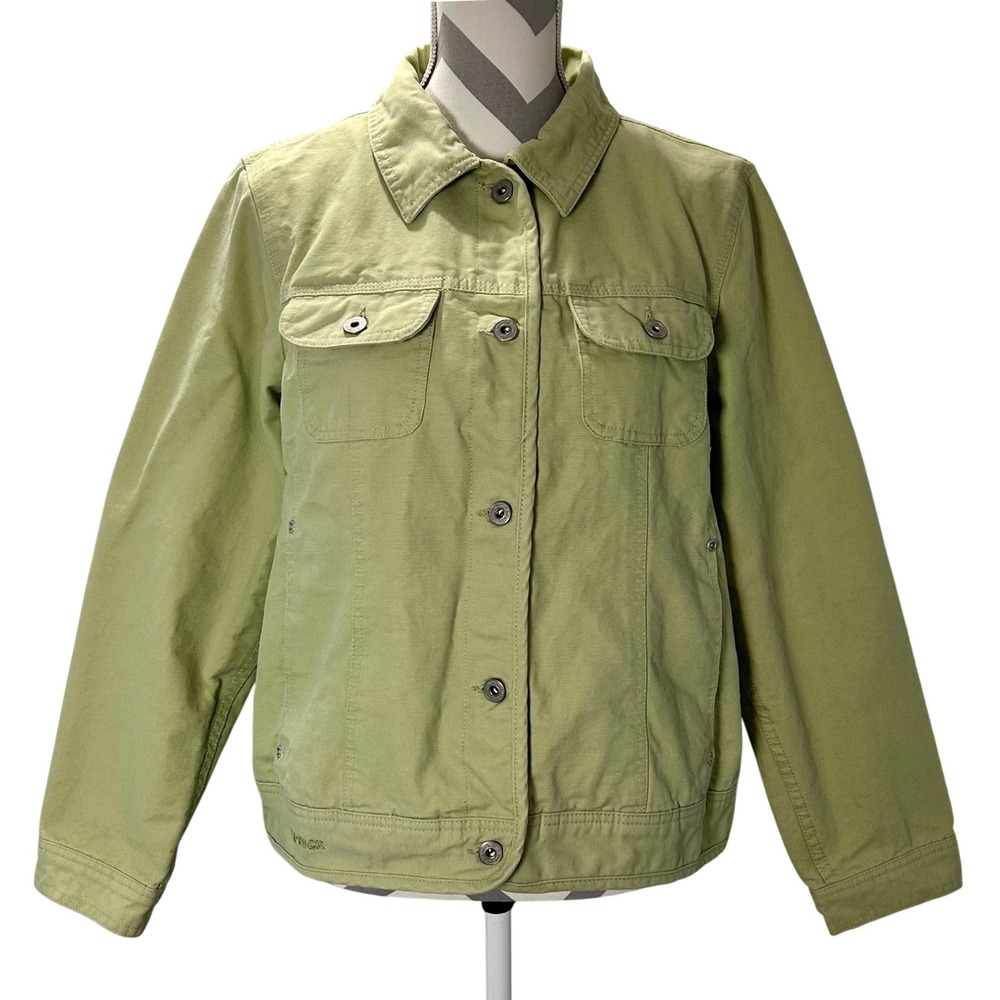 DRI DUCK For Her Womens Green Cotton Canvas Chore‎ Utility Jacket Size L